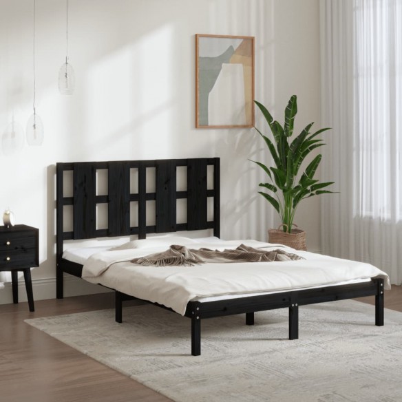 Lit Noir Bois massif 120x190 cm Petit Double