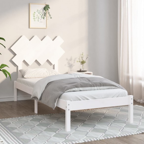 Lit Blanc 90x200 cm Bois massif