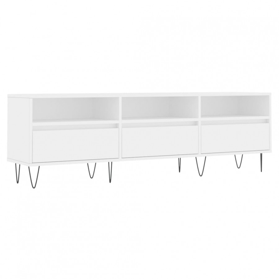 Meuble TV blanc 150x30x44,5 cm bois d'ingénierie