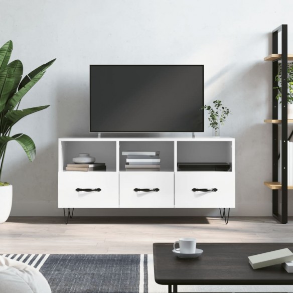 Meuble TV Blanc brillant 102x36x50 cm 