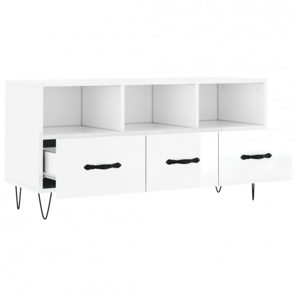 Meuble TV Blanc brillant 102x36x50 cm 