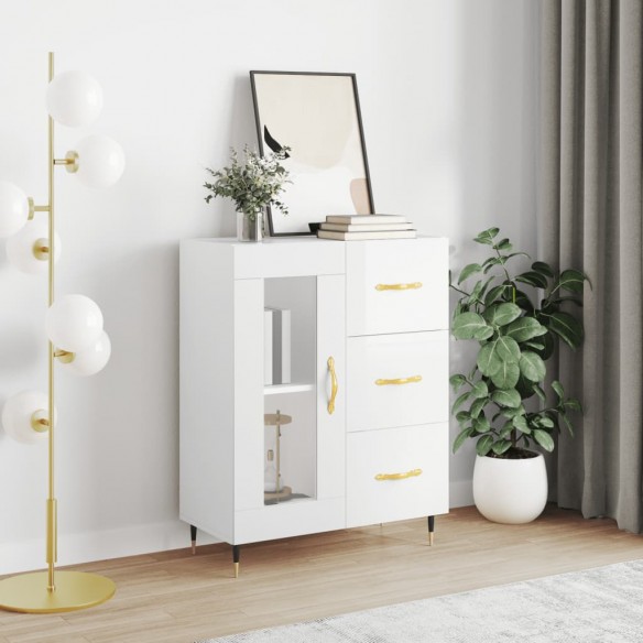 Buffet Blanc brillant 69,5x34x90 cm 