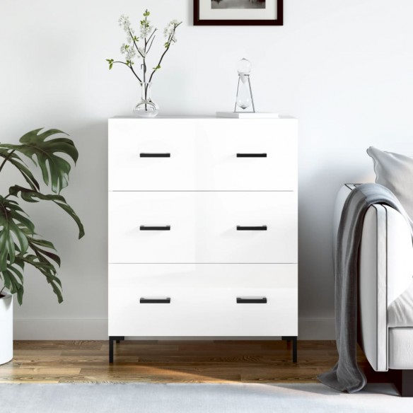 Buffet Blanc brillant 69,5x34x90 cm 