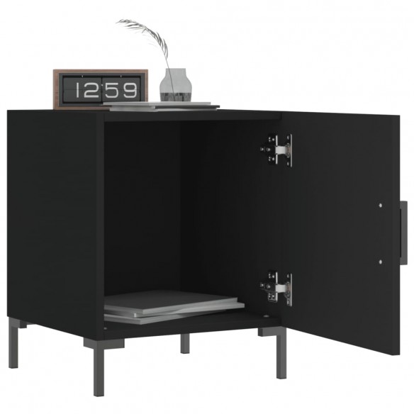 Table de chevet noir 40x40x50 cm bois d’ingénierie