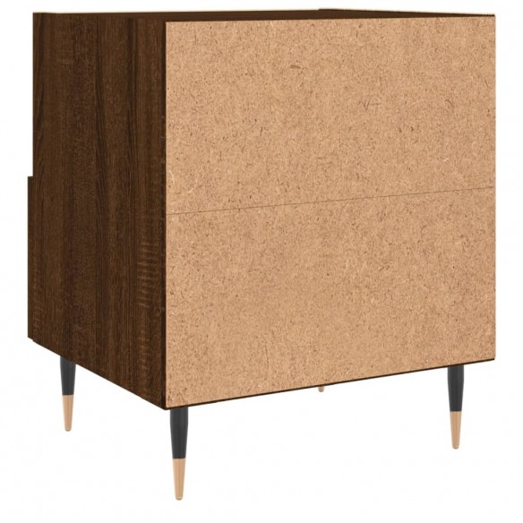Table de chevet chêne marron 40x35x47,5 cm bois d’ingénierie