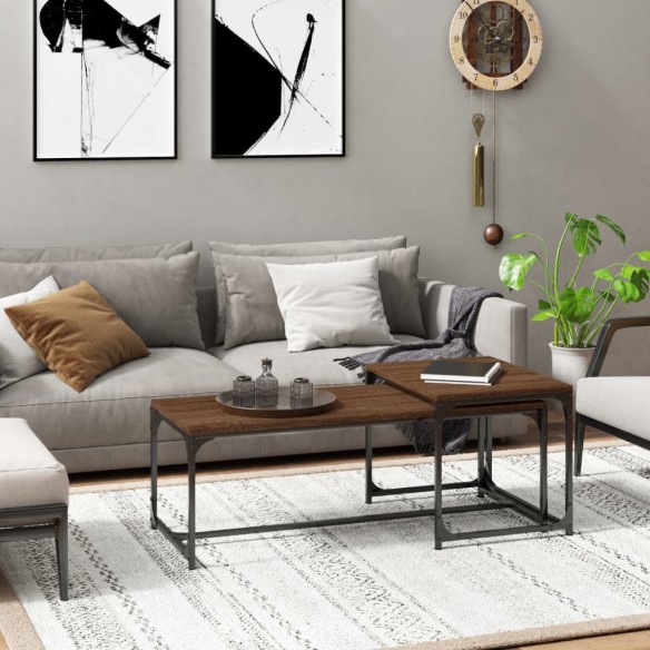 Tables basses 2 pcs Chêne marron 