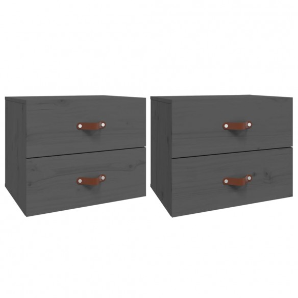 Tables de chevet murales 2 pcs Gris 50x36x40 cm Tables de chevet murales 2 pcs Gris 50x36x40 cm