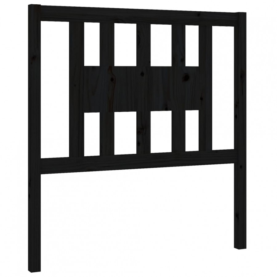 Tête de lit Noir 96x4x100 cm Bois massif de pin
