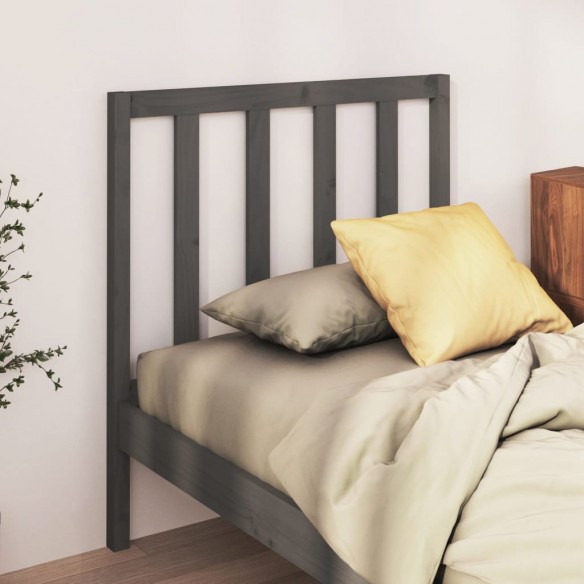 Tête de lit Gris 106x4x100 cm Bois massif de pin