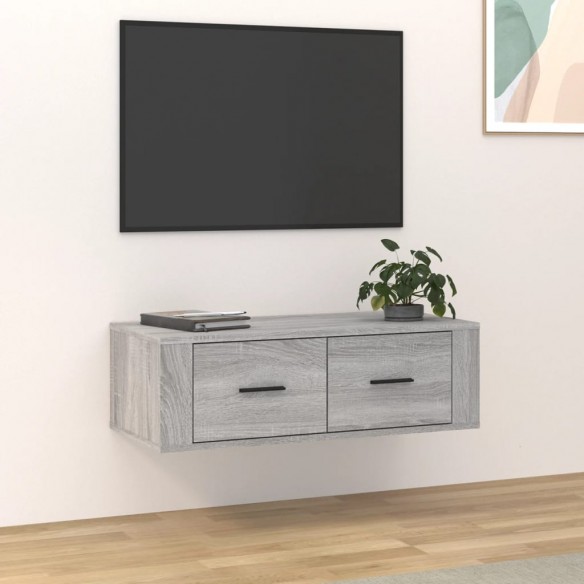 Armoire TV suspendue Sonoma gris 80x36x25 cm 