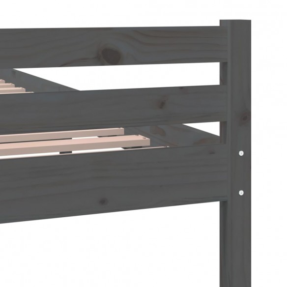 Lit Gris Bois massif 120x190 cm Petit double
