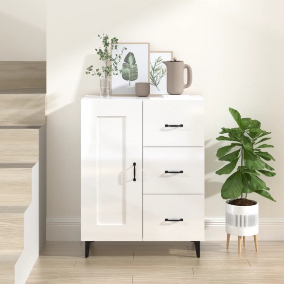 Buffet Blanc brillant 69,5x34x90 cm 