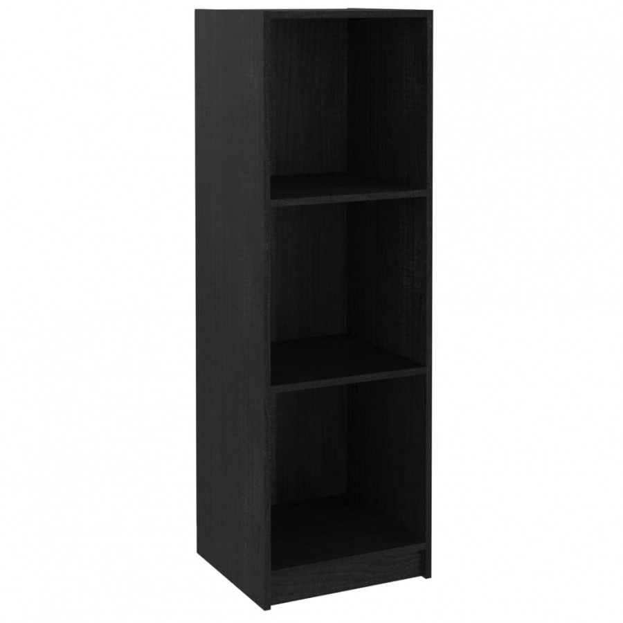 Bibliothèque/Séparateur de pièce Noir 36x33x110 cm Pin massif