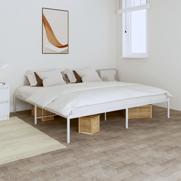 Lit métal blanc 193x203 cm