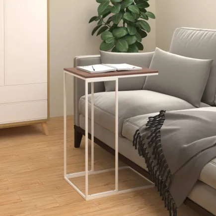 Table d'appoint Blanc 40x30x59 cm