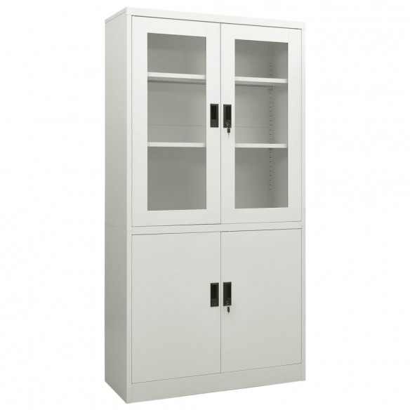 Armoire de bureau Gris clair 90x40x180 cm Acier