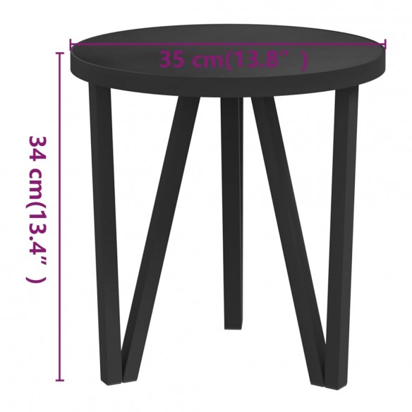 Table à thé Noir Ø35 cm MDF Table à thé Noir Ø35 cm MDF