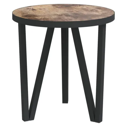 Table à thé Noir et jaune Ø35 cm MDF 2