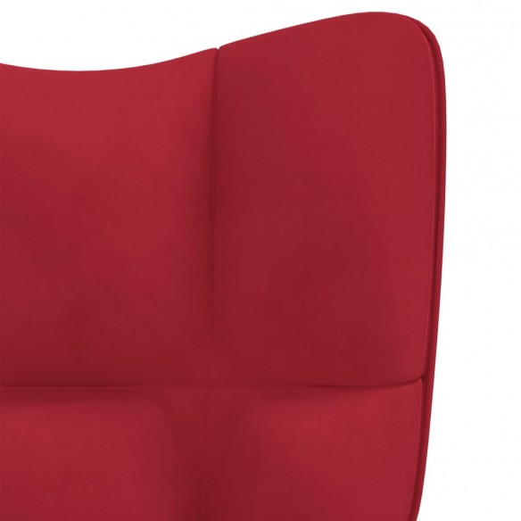 Chaise à bascule avec repose-pied Rouge bordeaux Velours Chaise à bascule avec repose-pied Rouge bordeaux Velours