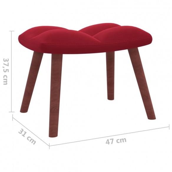 Chaise à bascule avec repose-pied Rouge bordeaux Velours Chaise à bascule avec repose-pied Rouge bordeaux Velours