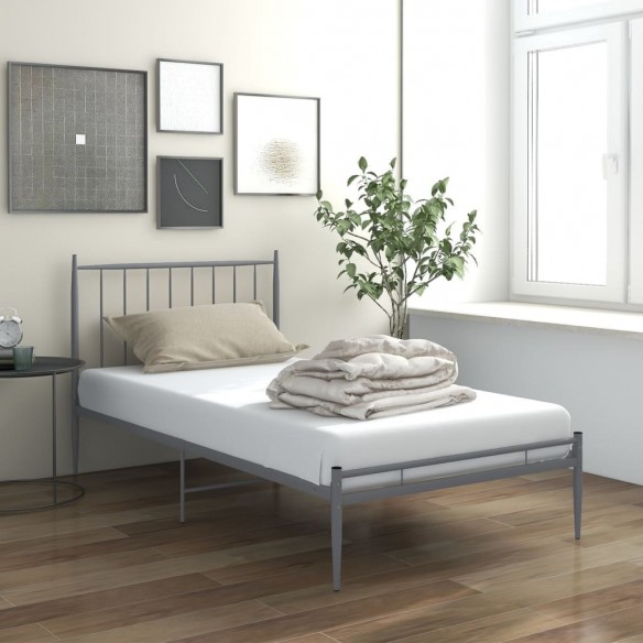 Lit Gris Métal 100x200 cm