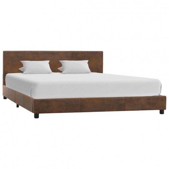 Lit Marron Similicuir daim 120 x 200 cm