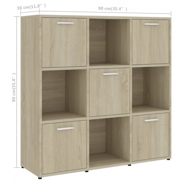 Bibliothèque Chêne sonoma 90x30x90 cm Aggloméré