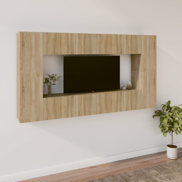 Ensemble de meubles TV 8 pcs Chêne sonoma 