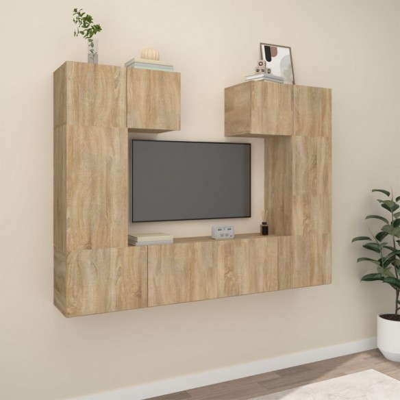Ensemble de meubles TV 6 pcs Chêne sonoma 
