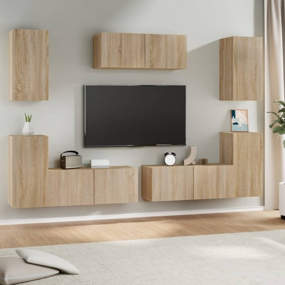 Ensemble de meubles TV 7 pcs Chêne sonoma 