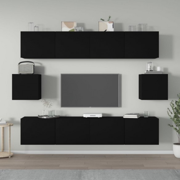 Ensemble de meubles TV 6 pcs Noir 