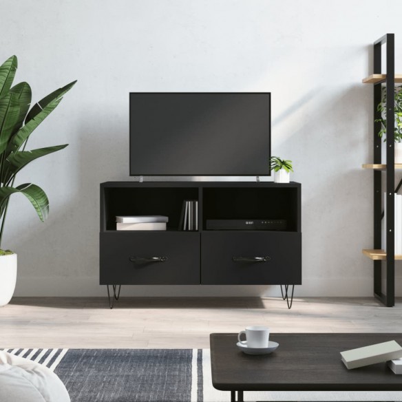 Meuble TV Noir 80x36x50 cm 