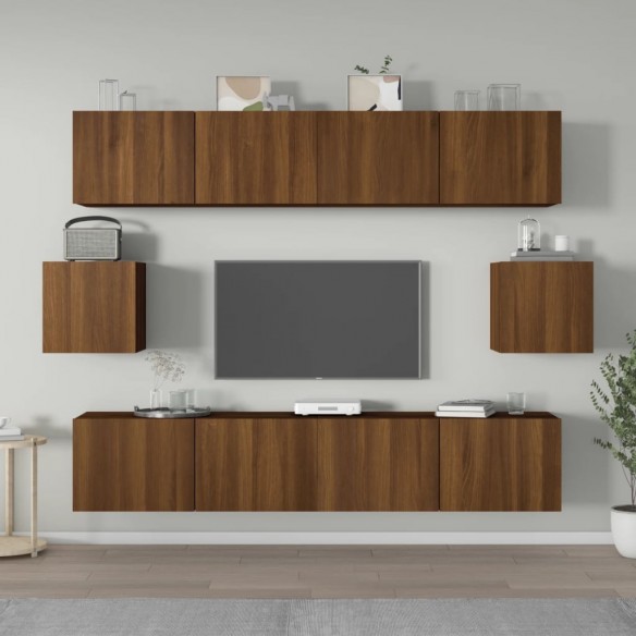 Ensemble de meubles TV 6 pcs Chêne marron 