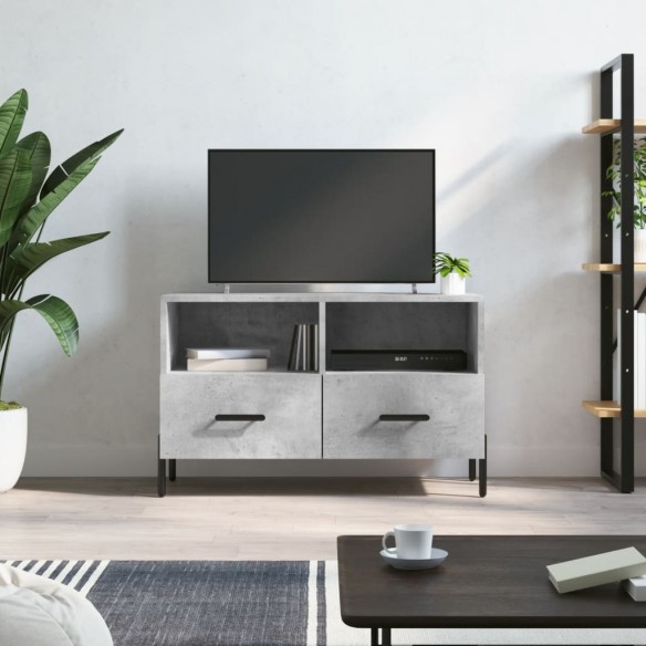 Meuble TV Gris béton 80x36x50 cm 