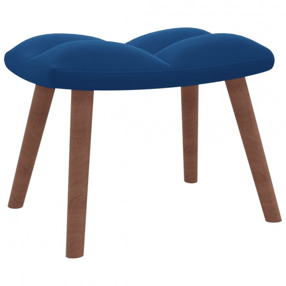 Chaise à bascule avec repose-pied Bleu Velours Chaise à bascule avec repose-pied Bleu Velours