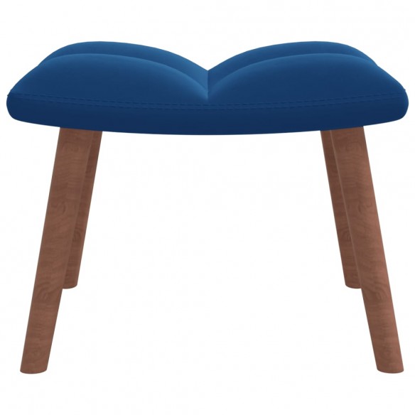 Chaise à bascule avec repose-pied Bleu Velours Chaise à bascule avec repose-pied Bleu Velours