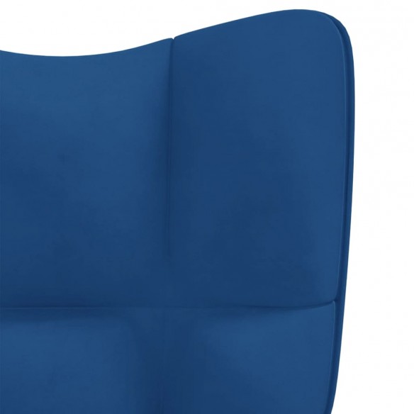 Chaise à bascule avec repose-pied Bleu Velours Chaise à bascule avec repose-pied Bleu Velours