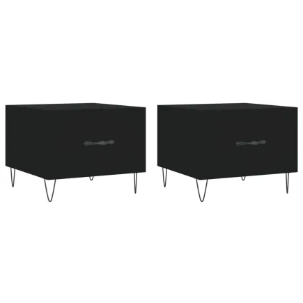 Tables basses 2 pcs noir 50x50x40 cm bois d'ingénierie 2