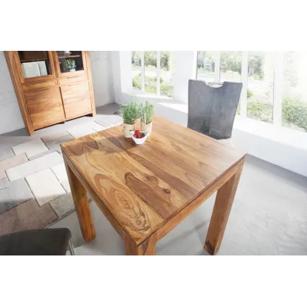 Table salle à manger carrée en bois massif 2
