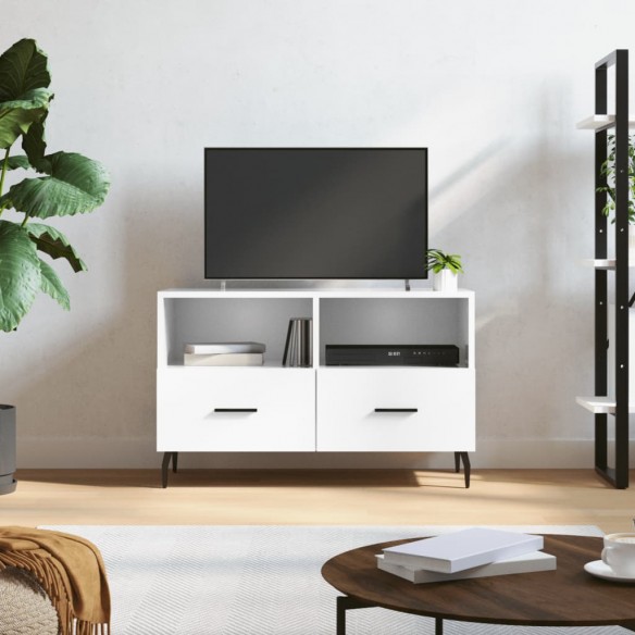 Meuble TV Blanc brillant 80x36x50 cm 