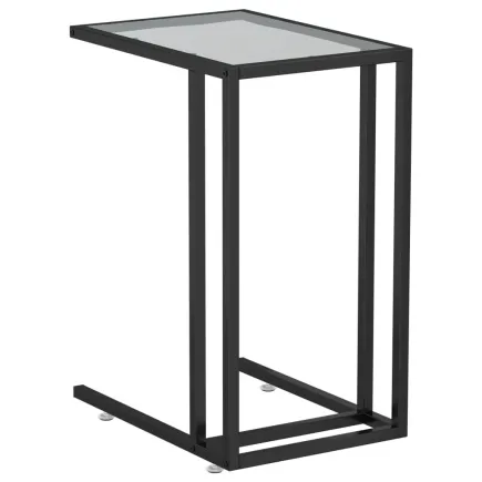 Table d'appoint pour ordinateur Noir 50x35x65 cm Verre trempé 2