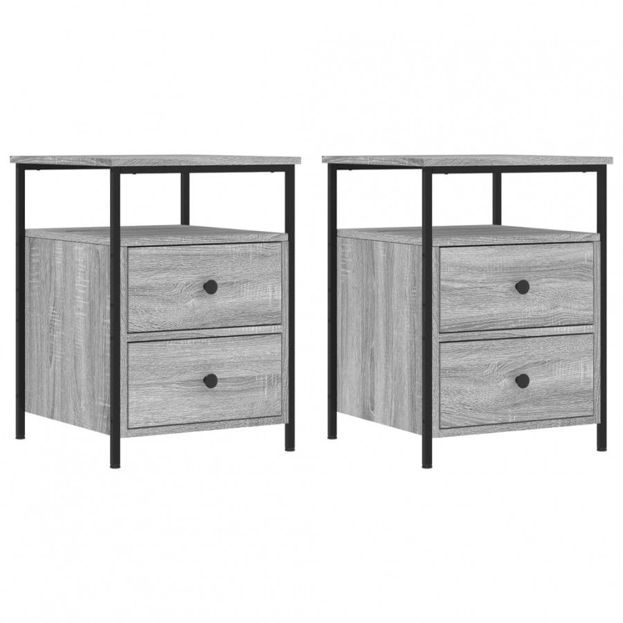 Tables de chevet 2 pcs sonoma gris 44x45x60cm bois d'ingénierie