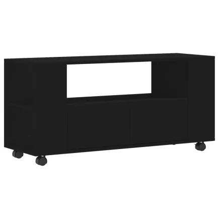 Meuble TV noir 102x34,5x43 cm bois d'ingénierie 2