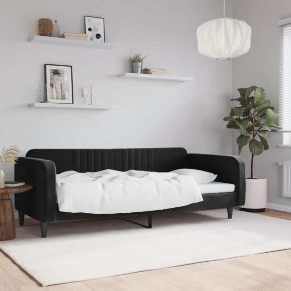 Lit de repos noir 90x200 cm velours