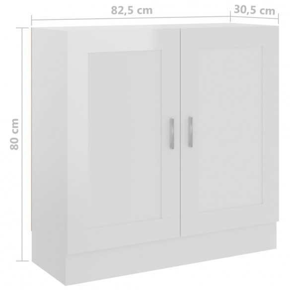 Bibliothèque Blanc brillant 82,5x30,5x80 cm Aggloméré