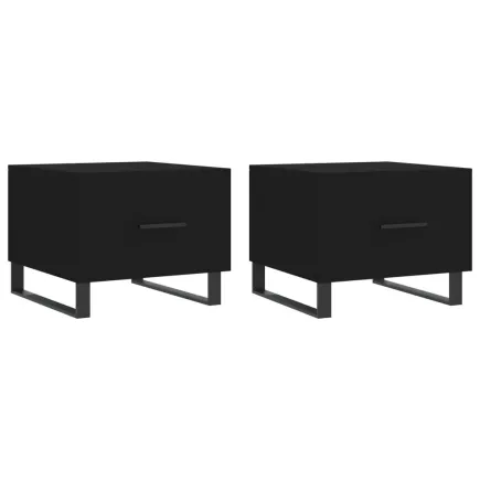 Tables basses 2 pcs noir 50x50x40 cm bois d'ingénierie 2