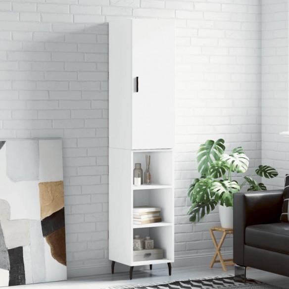 Buffet haut Blanc brillant 34,5x34x180 cm 