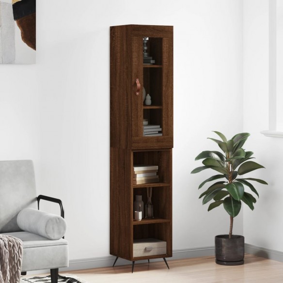 Buffet haut Chêne marron 34,5x34x180 cm 