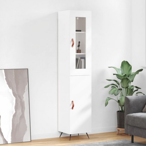 Buffet haut Blanc brillant 34,5x34x180 cm 