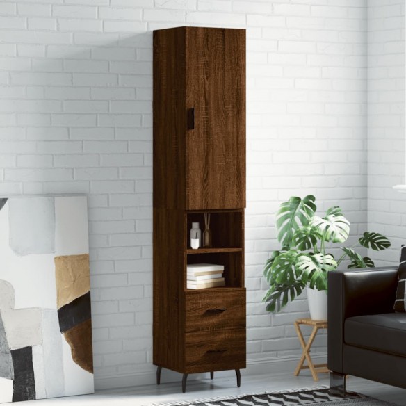 Buffet haut Chêne marron 34,5x34x180 cm 